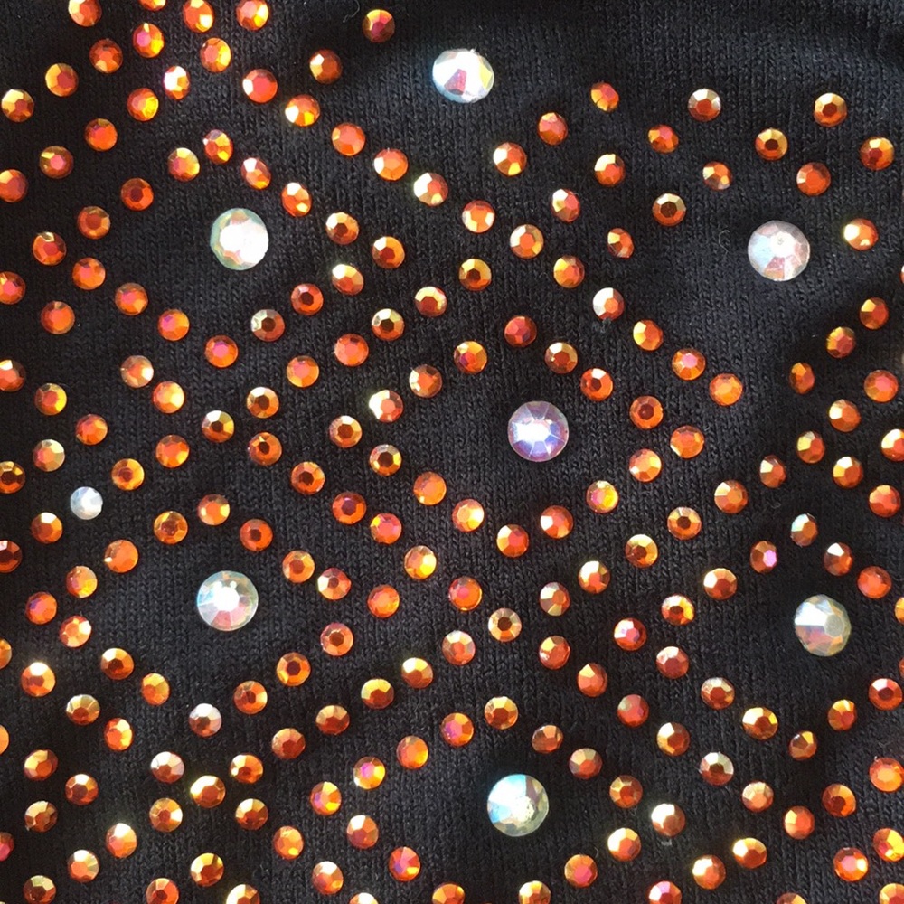 **LAST CHANCE! FREE! Gift w/ Purchase! NEW Black Face Mask w/ Orange Rhinestones - Picture 6 of 11